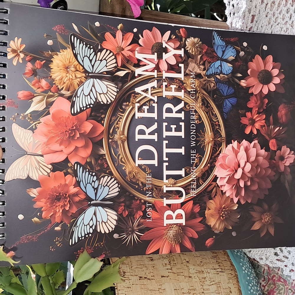 🆕DREAM BUTTERFLY in Flowers 🪻🦋🌺 Spiral Bound Coloring Book - Picture 12 of 12